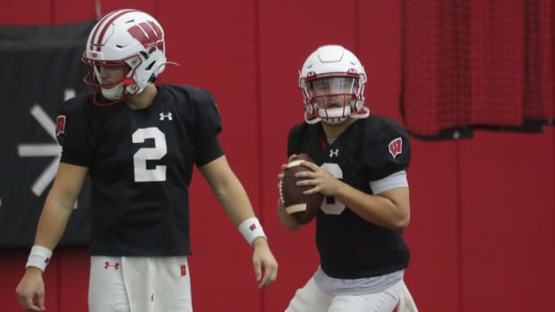 Reserve quarterbacks Myles Burkett and Chase Wolf.